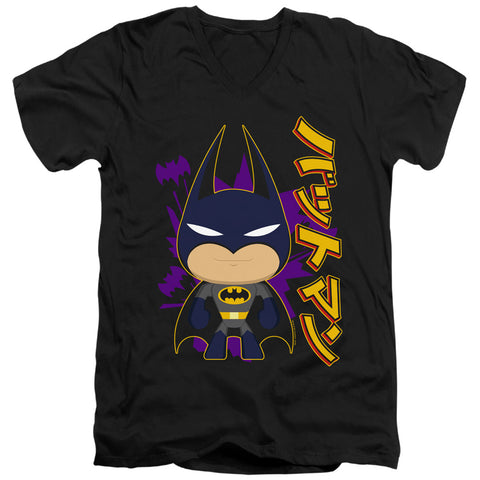 Batman/cute Kanji-s/s Adult V-neck 30/1-black
