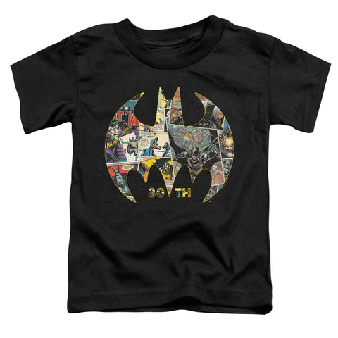 Batman/80th Shield-s/s Toddler Tee-black