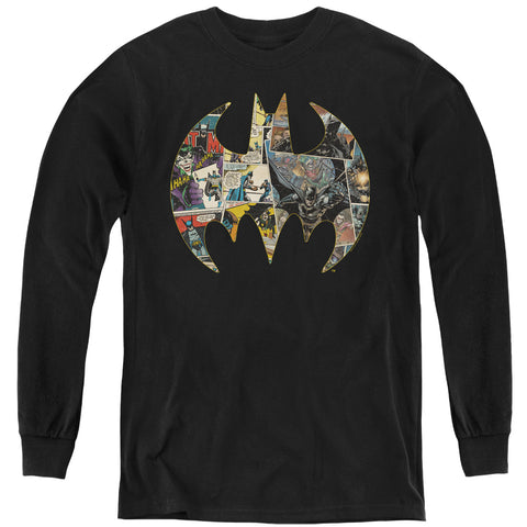 Batman/collage Shield-youth Long Sleeve-black