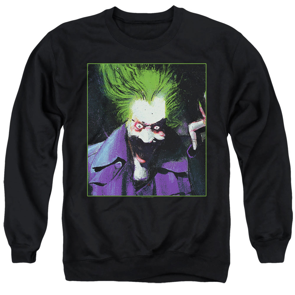 Batman/arkham Asylum Joker-adult Crewneck Sweatshirt-black