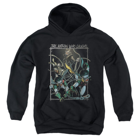 Batman/batman Who Laughs-youth Pull-over Hoodie-black