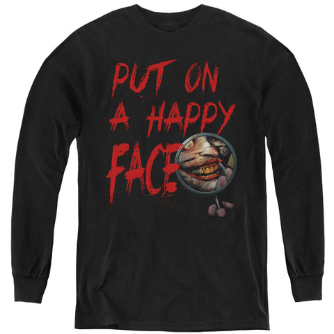 Batman/happy Face-youth Long Sleeve-black