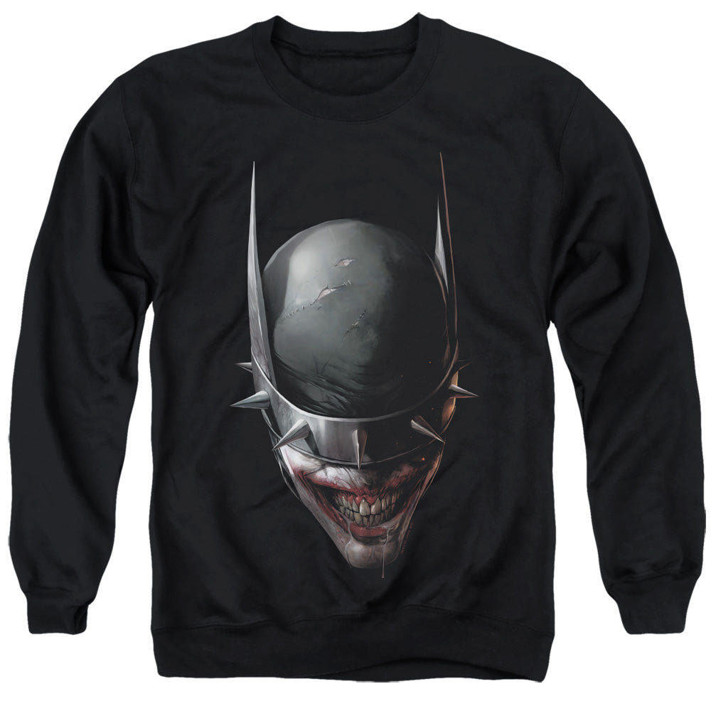 Batman/batman Who Laughs Head-adult Crewneck Sweatshirt-black