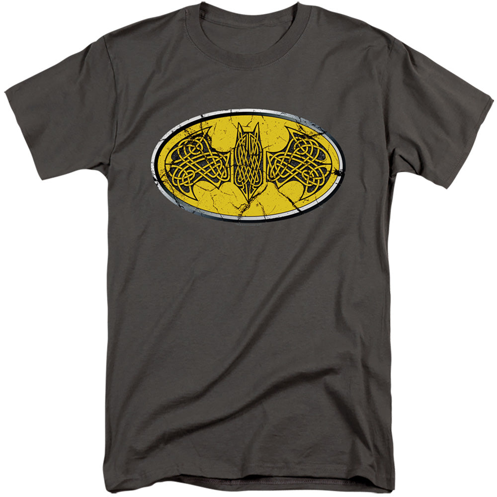 Batman/celtic Shield-s/s Adult Tall-charcoal