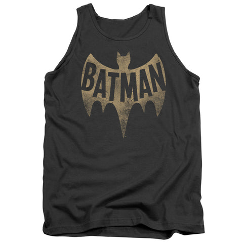 Batman Classic Tv/vintage Logo-adult Tank-charcoal