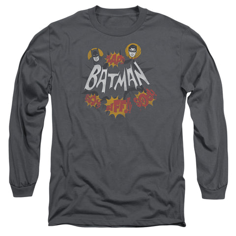 Batman Classic Tv/sound Effects-l/s Adult 18/1-charcoal