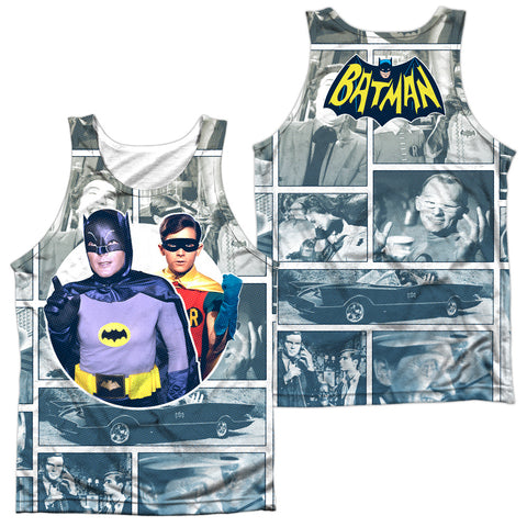 Batman Classic Tv/60s Panels (front/back Print)-adult 100% Poly Tank Top-white