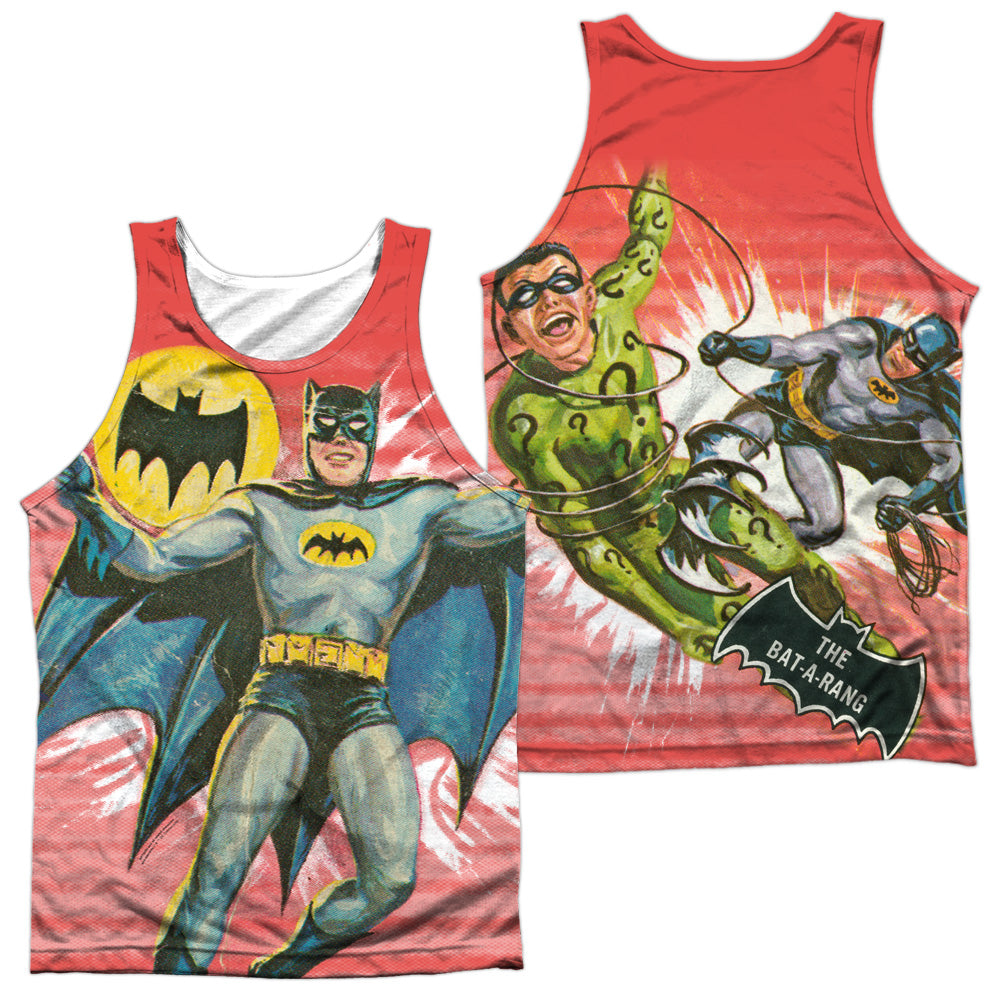Batman Classic Tv/wrong Question (front/back Print)-adult 100% Poly Tank Top-white