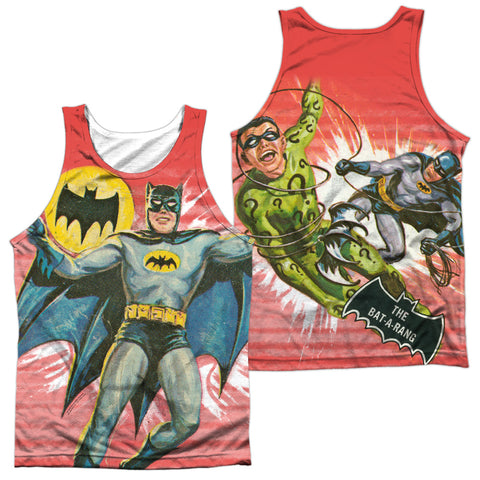 Batman Classic Tv/wrong Question (front/back Print)-adult 100% Poly Tank Top-white