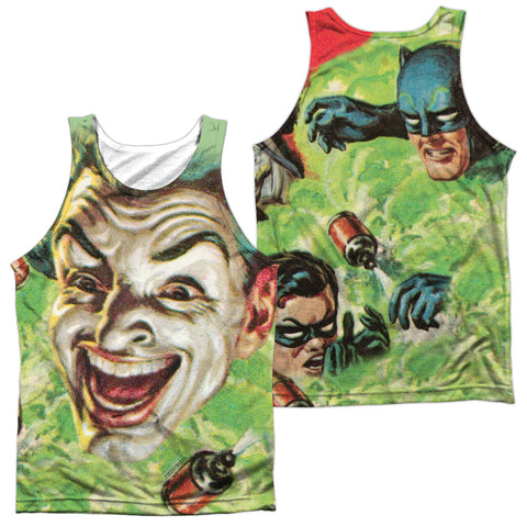 Batman Classic Tv/laugh Gas (front/back Print)-adult 100% Poly Tank Top-white