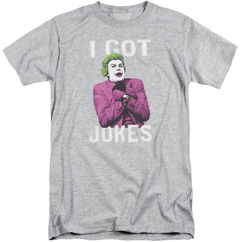 Batman Classic Tv/got Jokes-s/s Adult Tall-athletic Heather