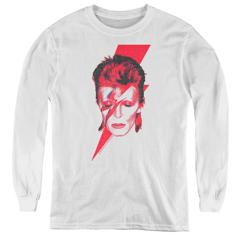 David Bowie/aladdin Sane-youth Long Sleeve Tee-white