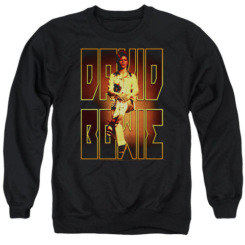 David Bowie/perched-adult Crewneck Sweatshirt-black