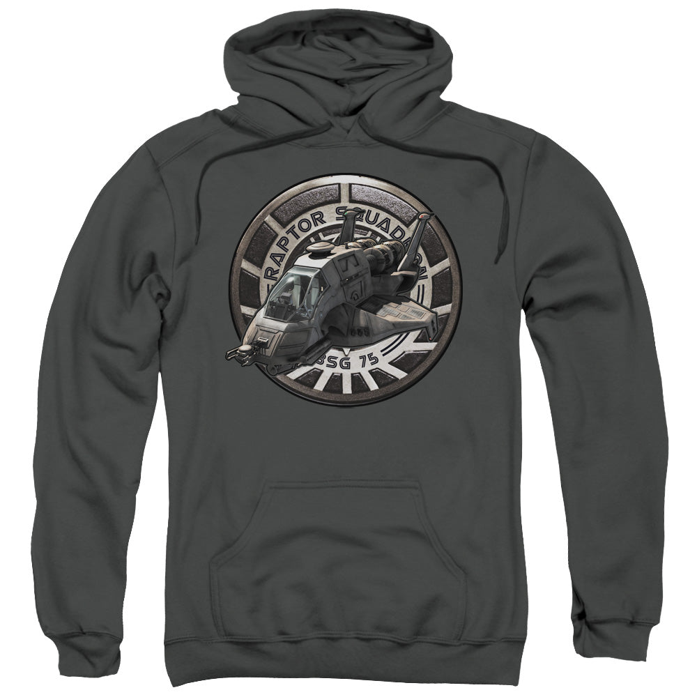 Bsg/raptor Squadron-adult Pull-over Hoodie-charcoal