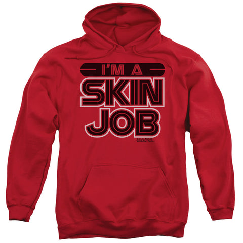 Bsg/i'm A Skin Job-adult Pull-over Hoodie-red