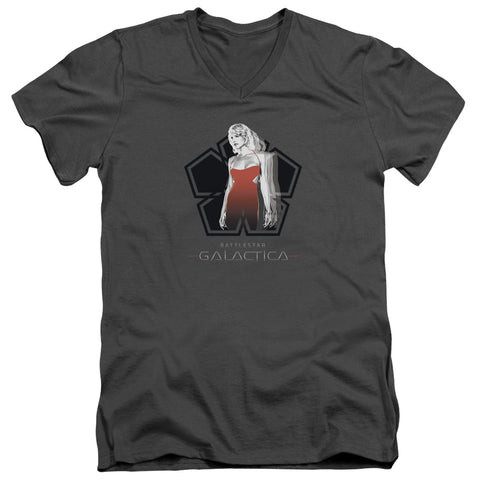 Bsg/cylon Tech - S/s Adult V-neck - Charcoal