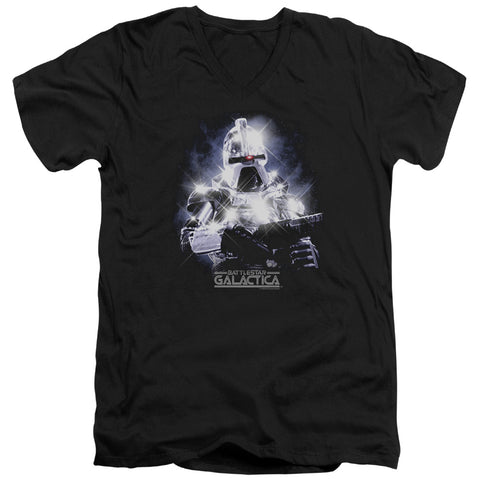 Bsg/35th Anniversary Cylon - S/s Adult V-neck - Black