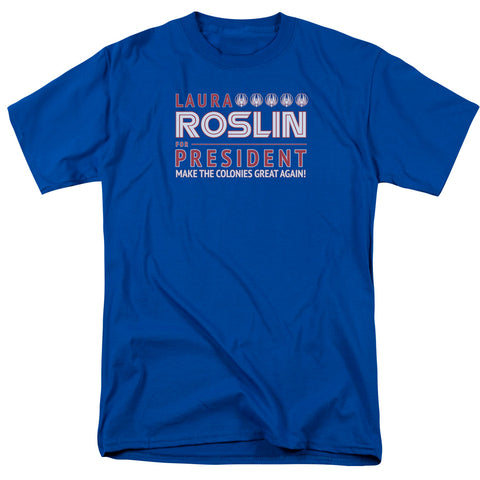 Bsg/roslin For President-s/s Adult 18/1-royal Blue