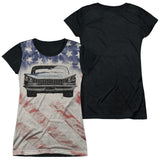 Junior Cap Sleeve 100% Poly Black Back