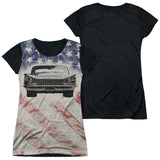 Junior Cap Sleeve 100% Poly Black Back