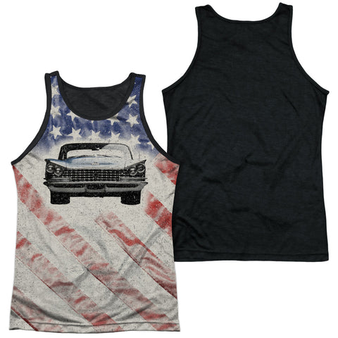 Buick/1959 Electra Flag-adult Poly Tank Top Black Back-white