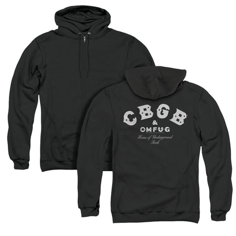 Cbgb/classic Logo (back Print) - Adult Zipper Hoodie-black