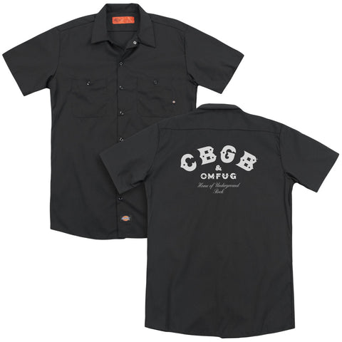Cbgb/classic Logo(back Print) - Adult Work Shirt - Black