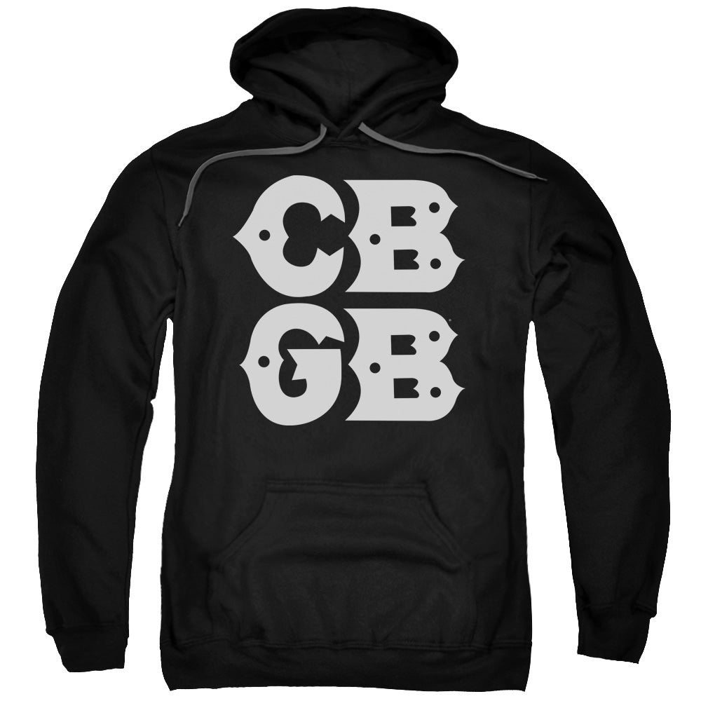 Cbgb/stacked Logo-adult Pull-over Hoodie-black