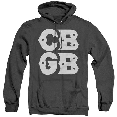 Cbgb/stacked Logo-adult Heather Hoodie-black