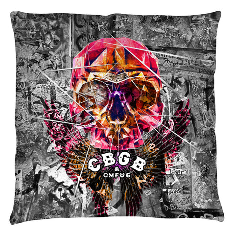 Cbgb/flying Skull - Throw Pillow