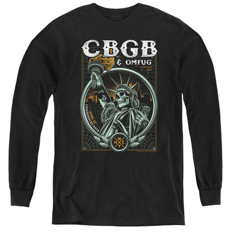 Cbgb/liberty Skull-youth Long Sleeve Tee-black