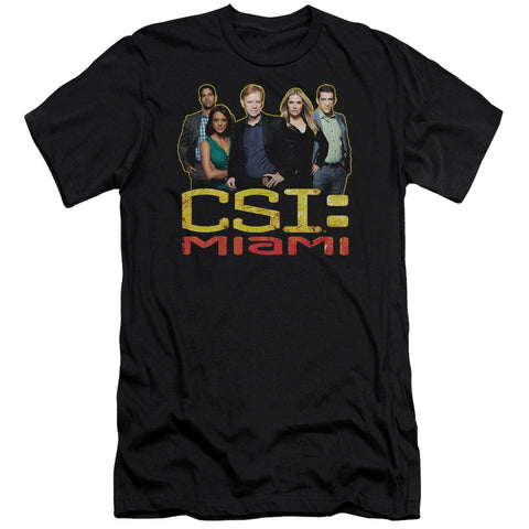 Csi Miami/the Cast In Black-premuim Canvas Adult Slim Fit 30/1-black