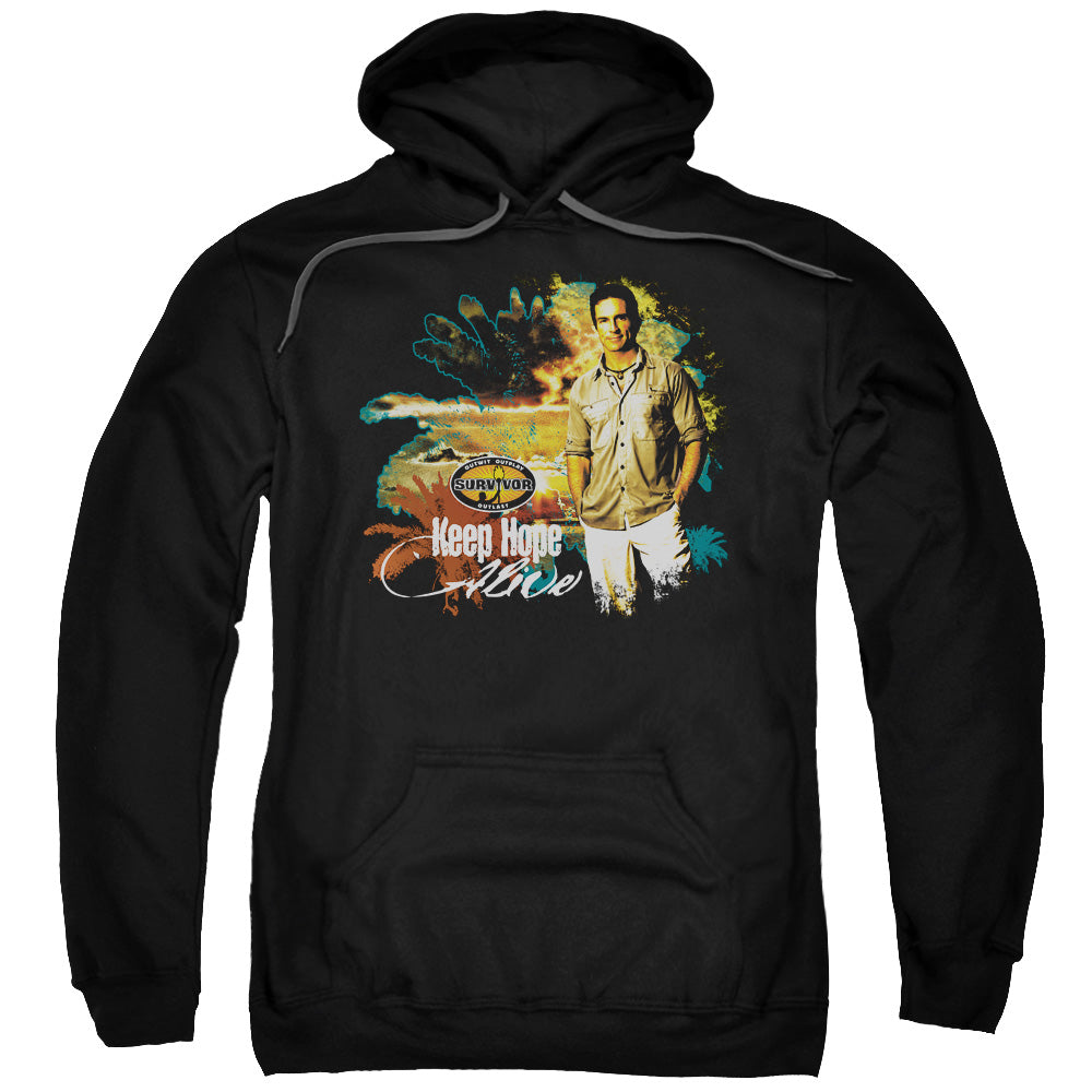 Survivor/keep Hope Alive-adult Pull-over Hoodie-black