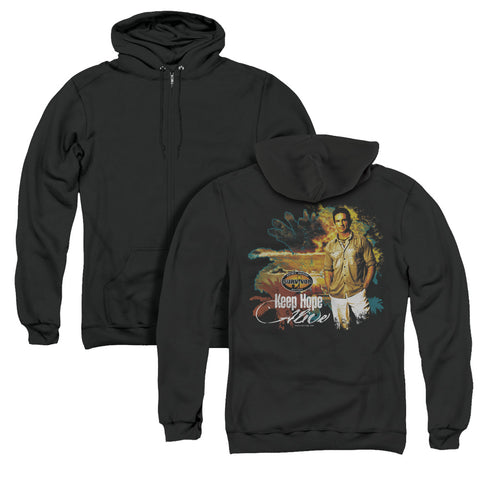 Survivor/keep Hope Alive (back Print) - Adult Zipper Hoodie - Black