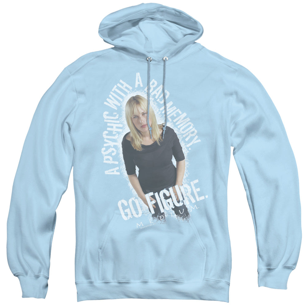 Medium/go Figure - Adult Pull-over Hoodie - Light Blue