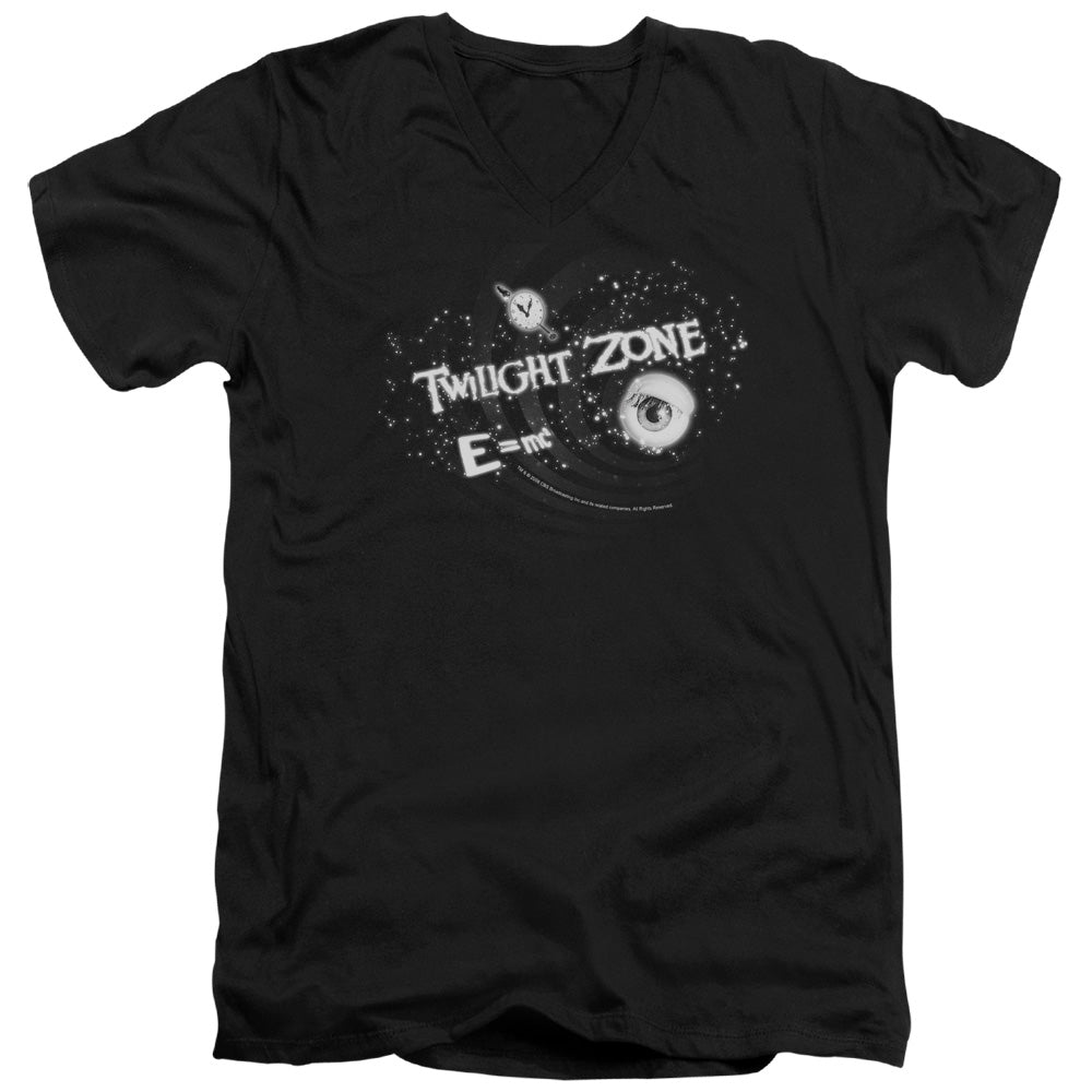 Twilight Zone/another Dimension - S/s Adult V-neck - Black