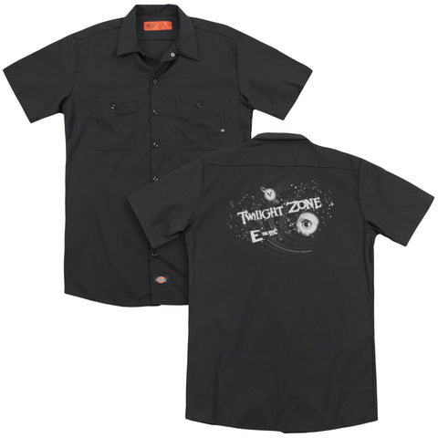 Twilight Zone/another Dimension (back Print) - Adult Work Shirt - Black