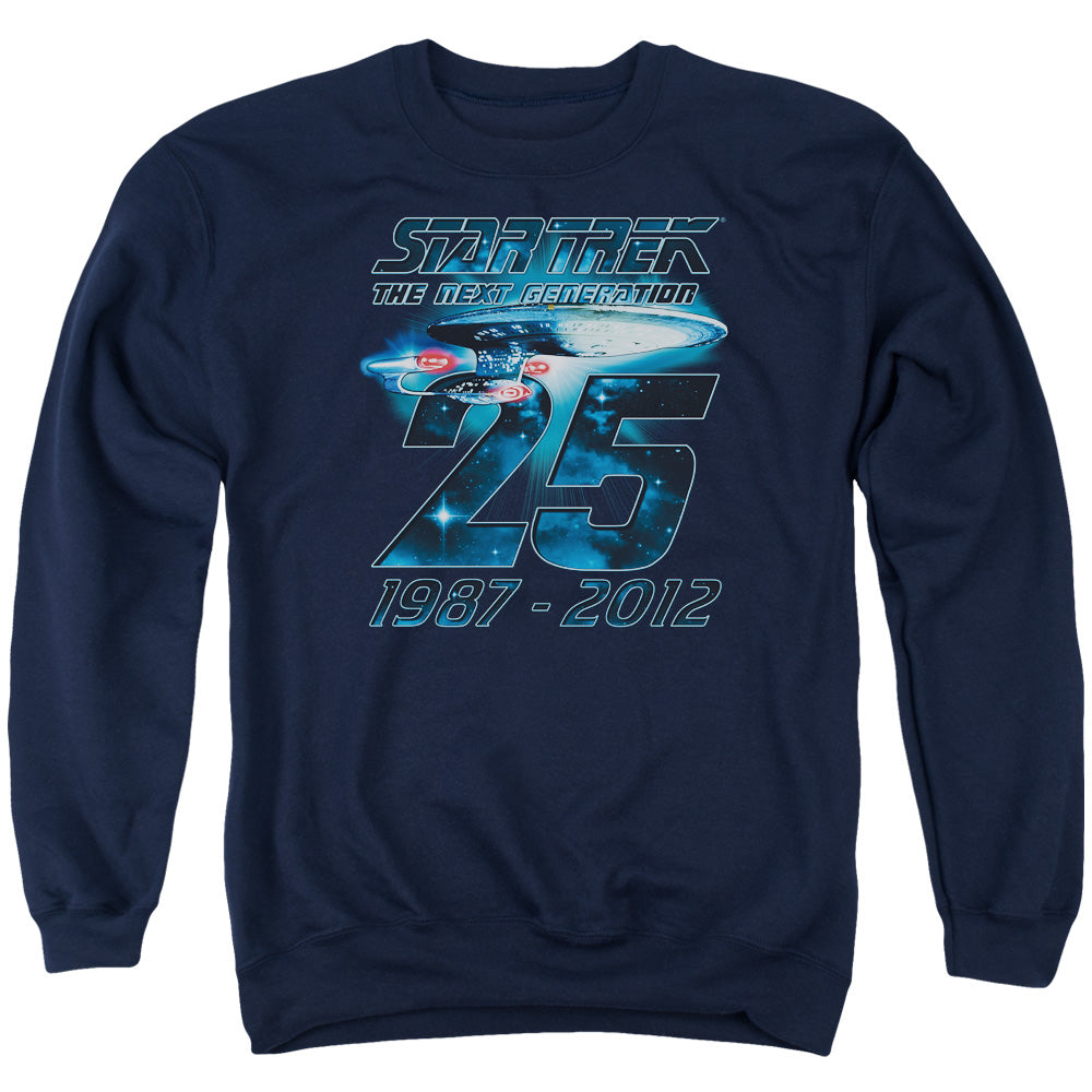 Star Trek/enterprise 25 - Adult Crewneck Sweatshirt - Navy