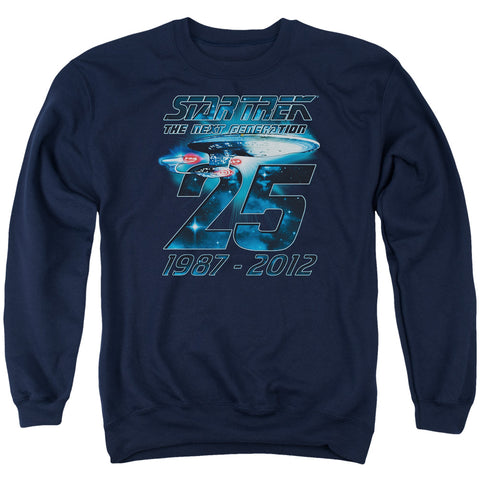 Star Trek/enterprise 25 - Adult Crewneck Sweatshirt - Navy