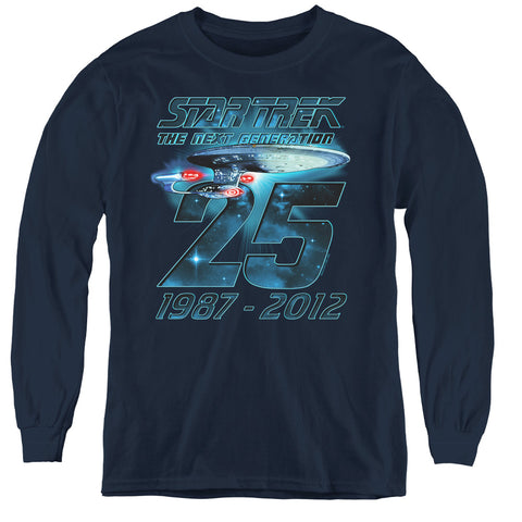 Star Trek/enterprise 25 - Youth Long Sleeve Tee - Navy