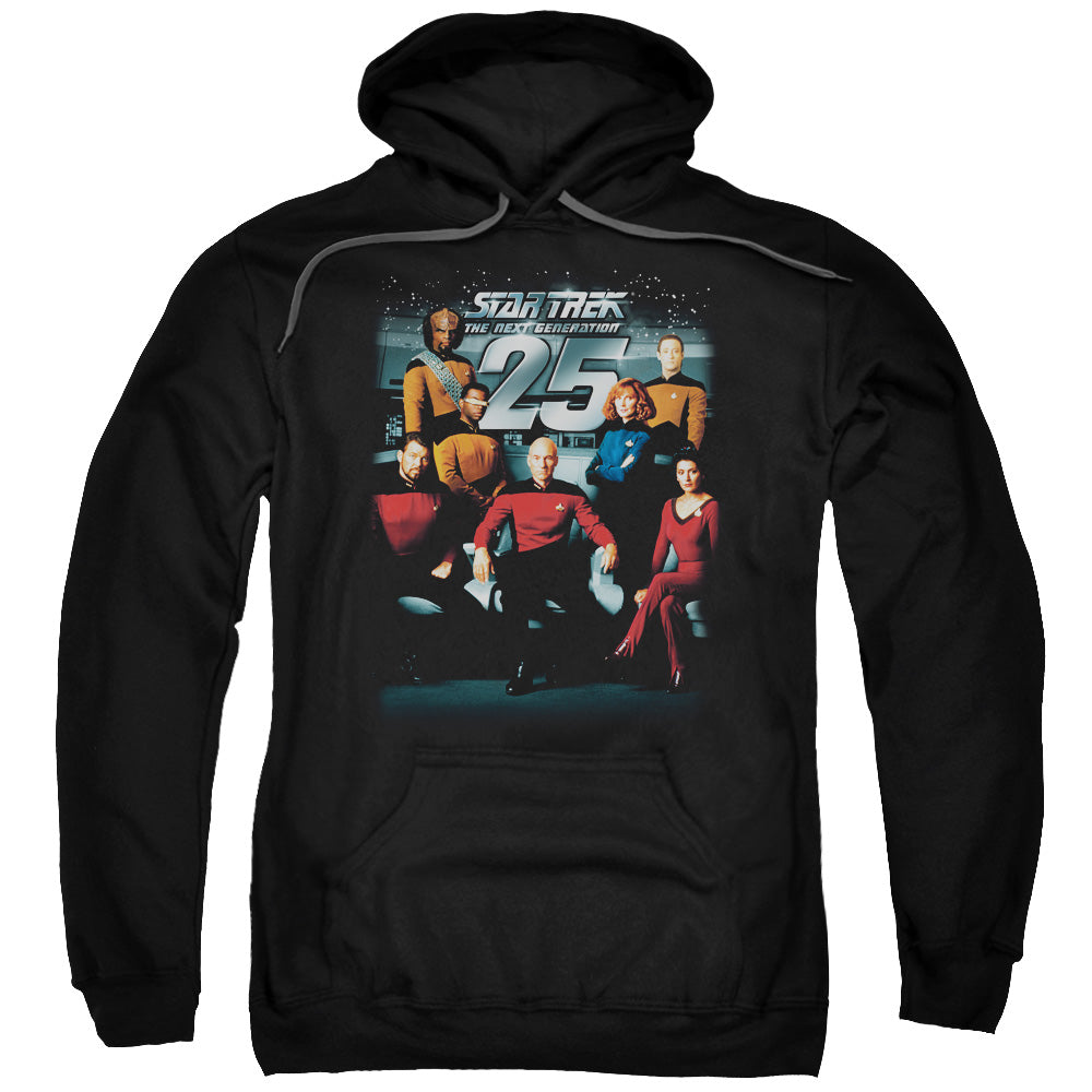 Star Trek/25th Anniversary Crew-adult Pull-over Hoodie-black