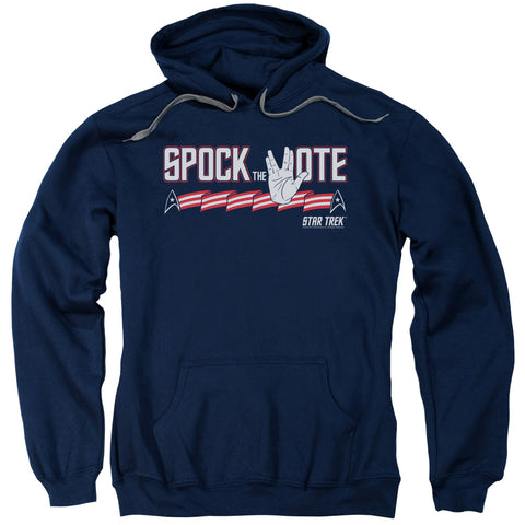 Star Trek/spock The Vote-adult Pull-over Hoodie-navy