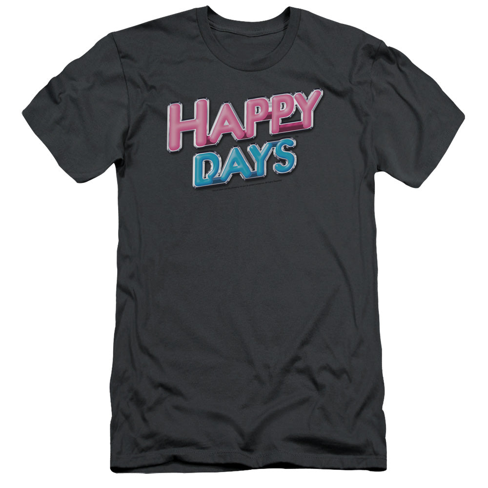 Happy Days/happy Days Logo - S/s Adult 30/1 - Charcoal