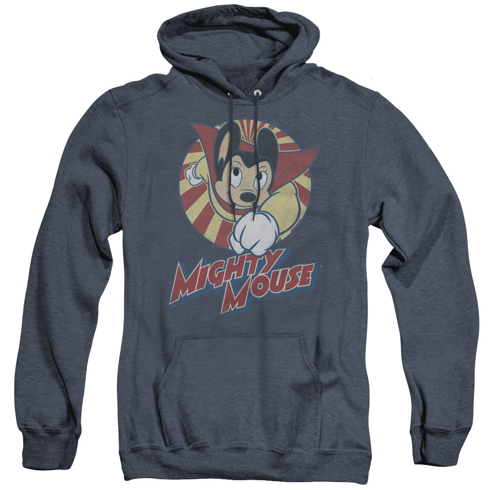 Mighty Mouse/the One The Only - Adult Heather Hoodie - Navy