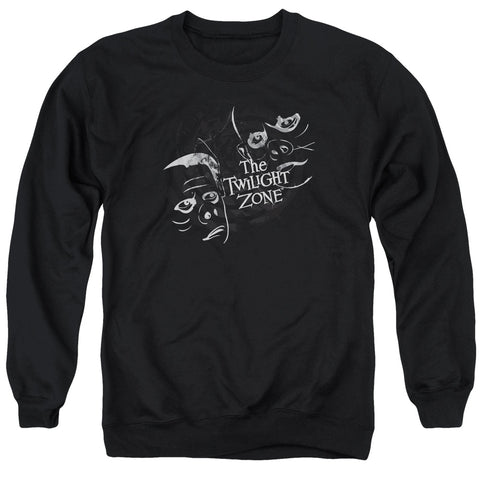 Twilight Zone/strange Faces - Adult Crewneck Sweatshirt - Black