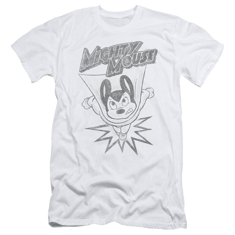 Mighty Mouse/bursting Out - S/s Adult 30/1 - White