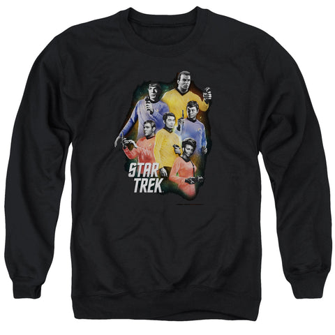 Star Trek/galaxy Glow - Adult Crewneck Sweatshirt - Black