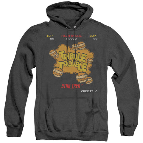 Star Trek/tribble Trouble - Adult Heather Hoodie - Black