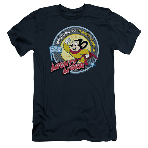 Mighty Mouse/planet Cheese - S/s Adult 30/1 - Navy