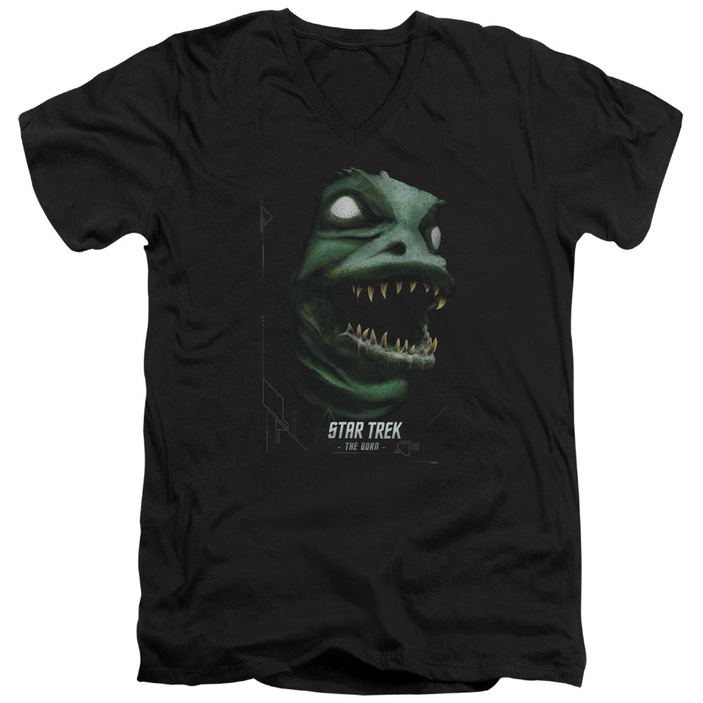 Star Trek/the Gorn - S/s Adult V-neck - Black